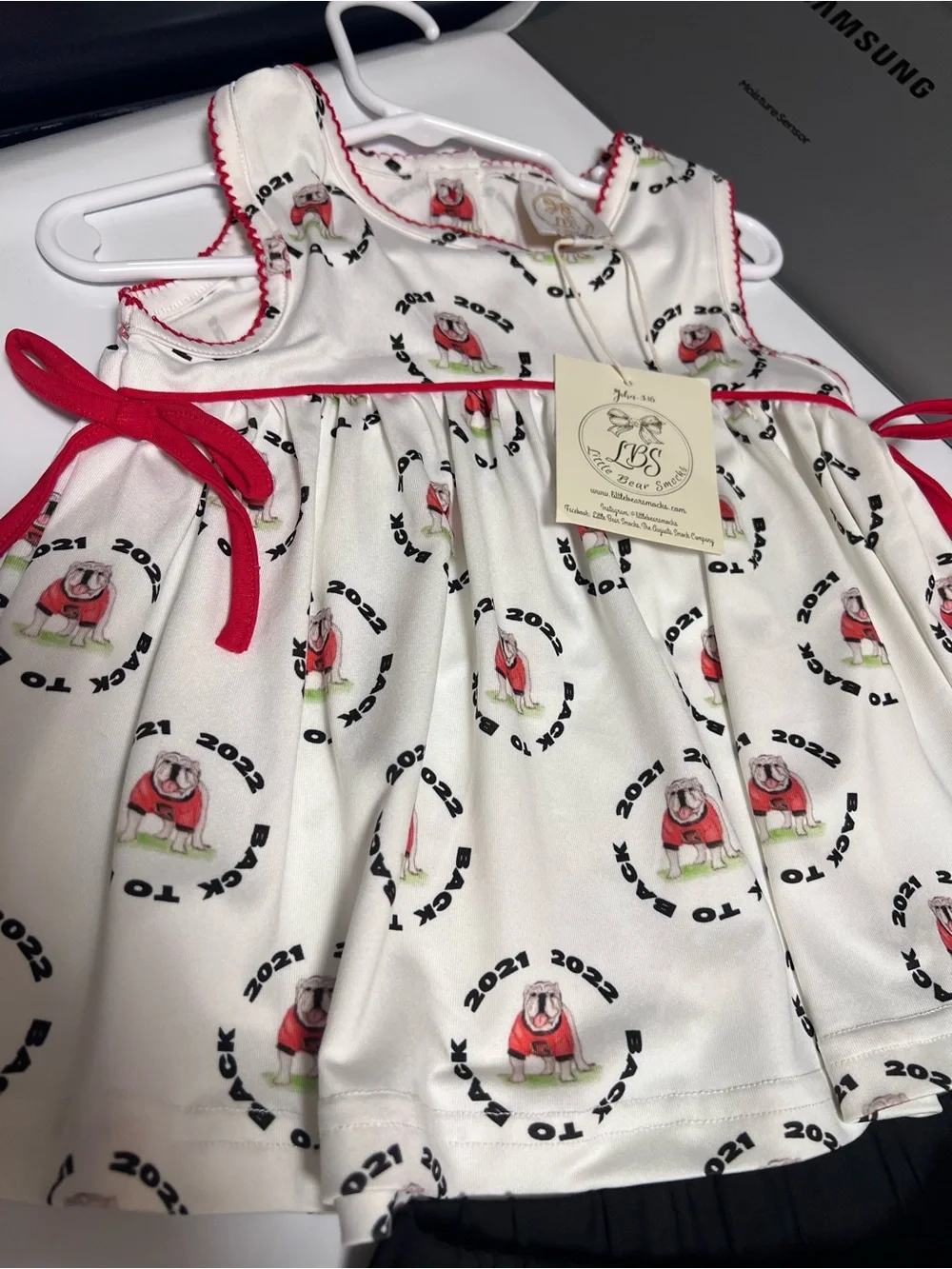 UGA Bulldogs Kids Matching Set - Cream & Black with Red Accents